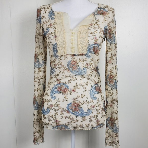 Ralph Lauren Denim & Supply paisley lace top Size Medium - Picture 2 of 12
